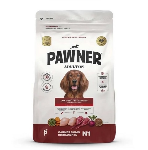 Pawner Perro Adulto Raza Mediana-Grande sabor Pollo y Cordero 15 KG
