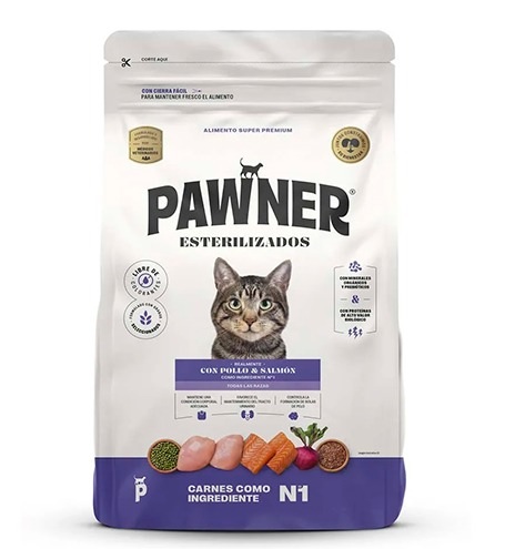 Pawner Gatos esterilizado sabor Pollo y Salmón 8kg