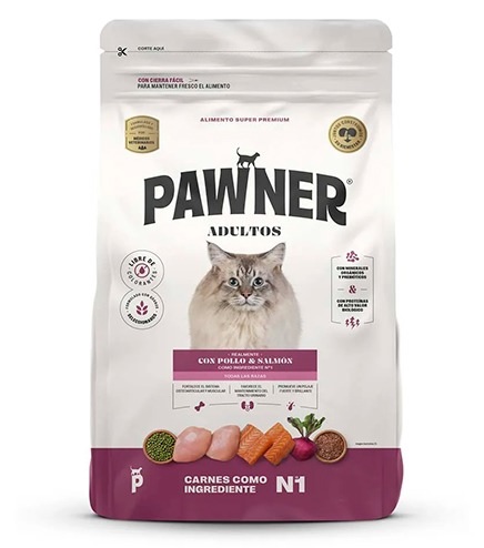 Pawner Gatos Adultos sabor Pollo y Salmón 8kg